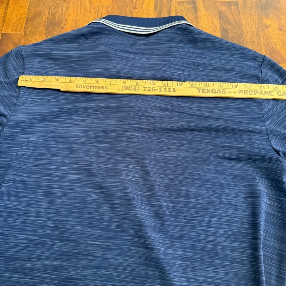 Adidas Golf Mens Medium Navy Blue Space Dye Performance‎ Polo Shirt RN88387